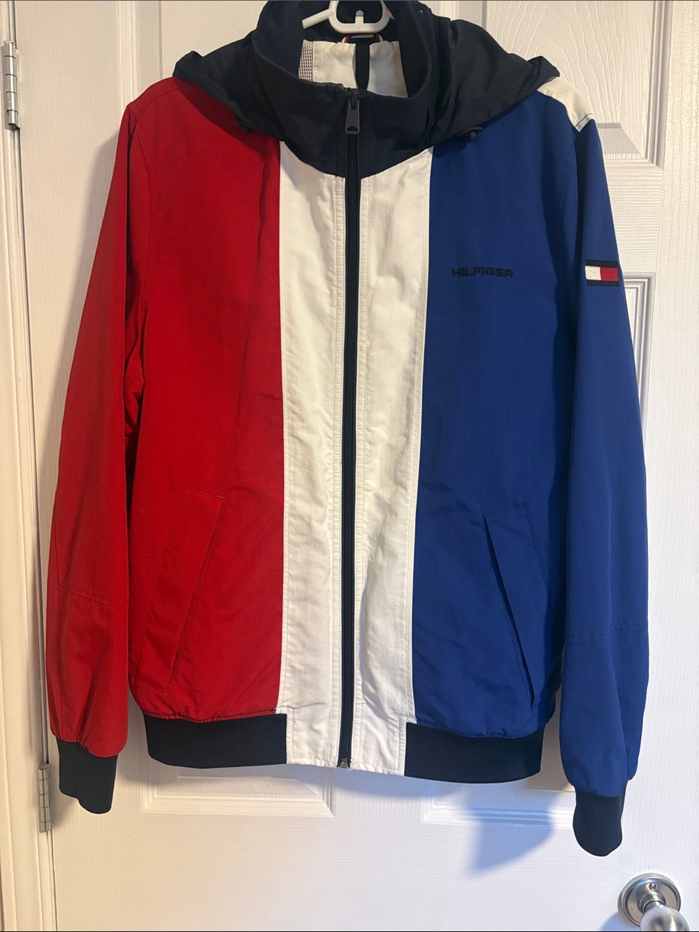 Tommy Hilfiger Red White Blue Colorblock Windbreaker